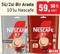 NESCAFE 3'Ü/2Sİ BİR ARADA KAHVE 10'LU
